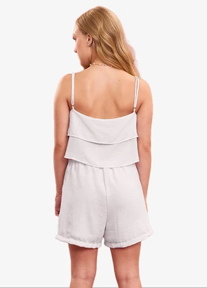 Minty - Conjunto Feminino Top com Shorts Bege - MINTY