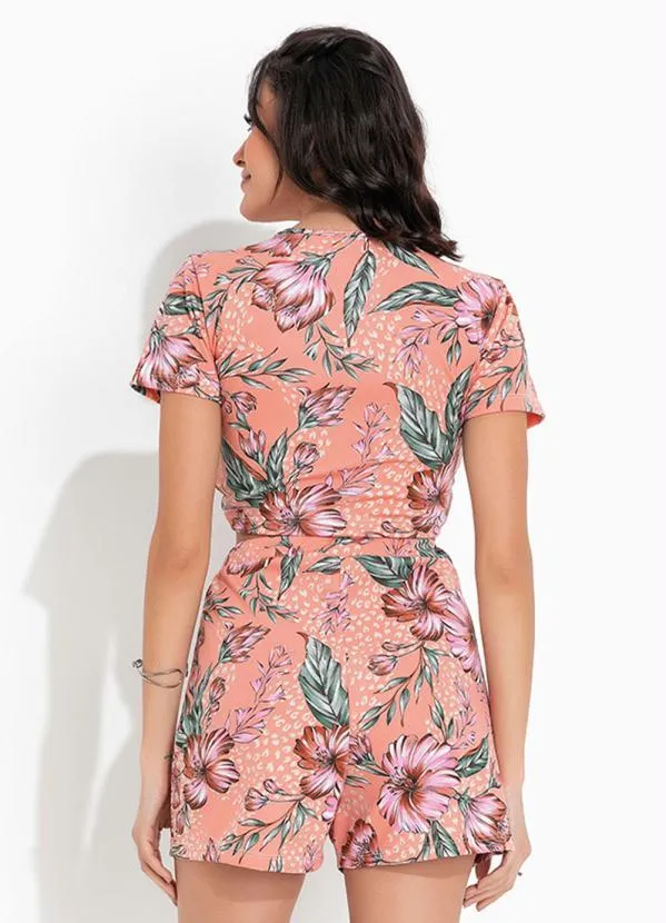 Queima Estoque - ConjuntoFloralCom Decote Ajustável com Amarração 2