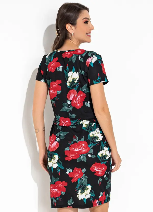 Rosalie - Conjunto Floral Preto em Malha 2