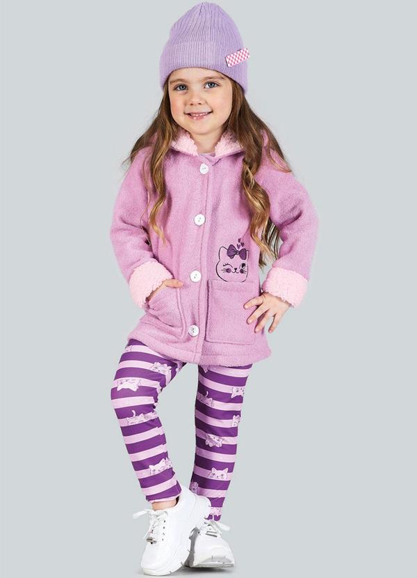 Soft Bonni - Conjunto Infantil Menina Buclê e Legging Roxo