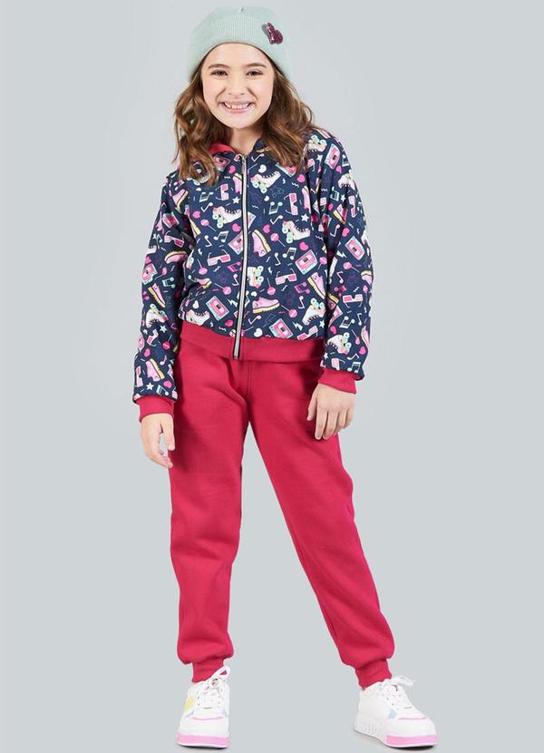 Soft Bonni - Conjunto Infantil Menina Jaqueta Tactel Azul