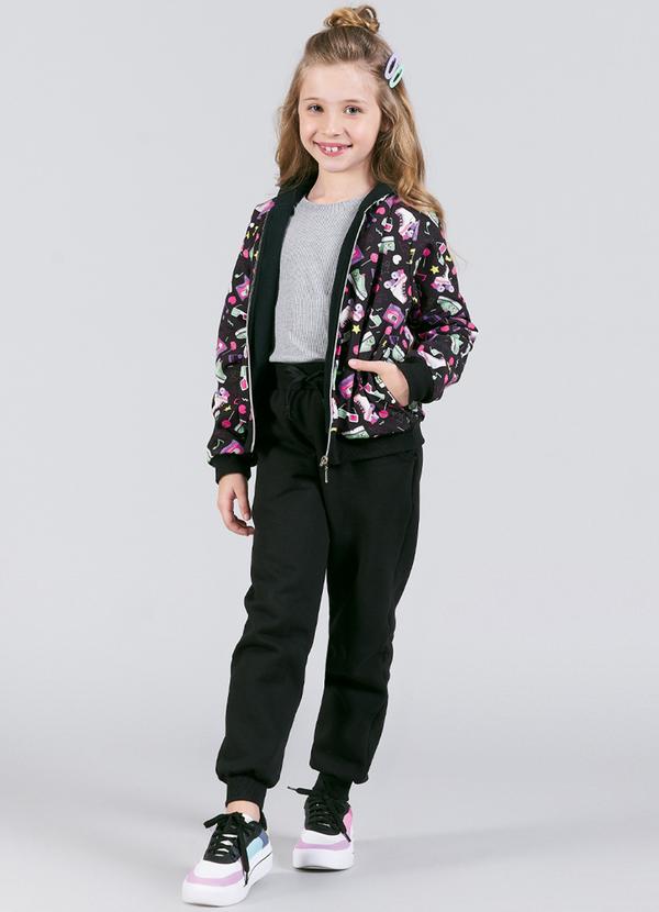 Soft Bonni - Conjunto Infantil Menina Jaqueta Tactel Preto 2