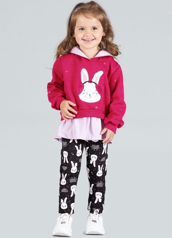 Soft Bonni - Conjunto Infantil Menina Moletom e Legging Rosa