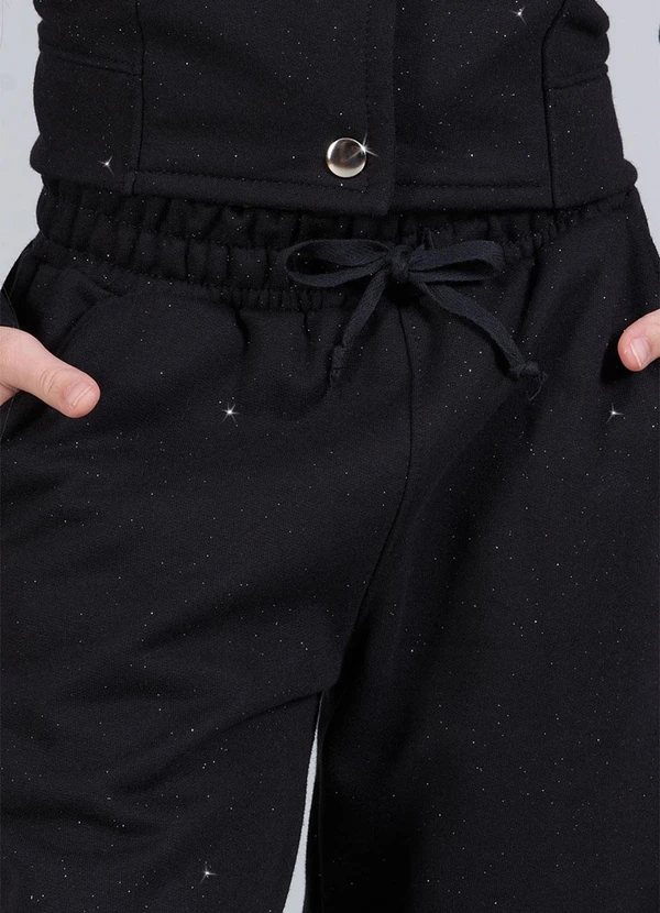 Soft Bonni - Conjunto Infantil Menina Moletom Glitter Preto 2