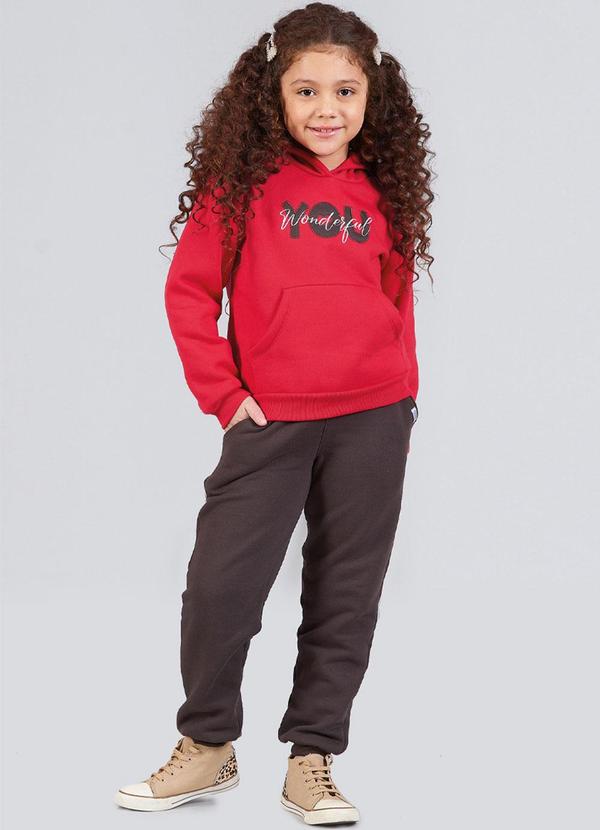 Soft Bonni - Conjunto Infantil Menina Moletom Vermelho