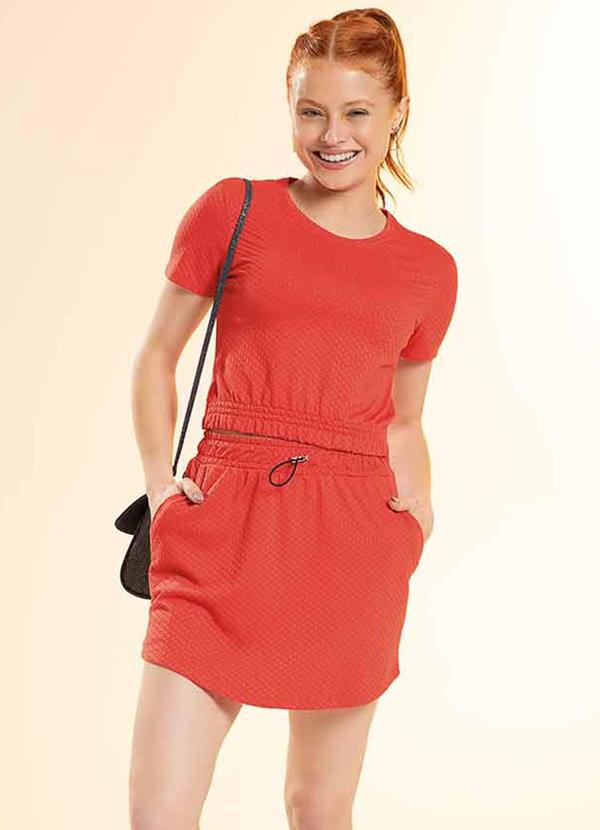 Habana - Conjunto Juvenil Blusa + Shorts Saia Laranja