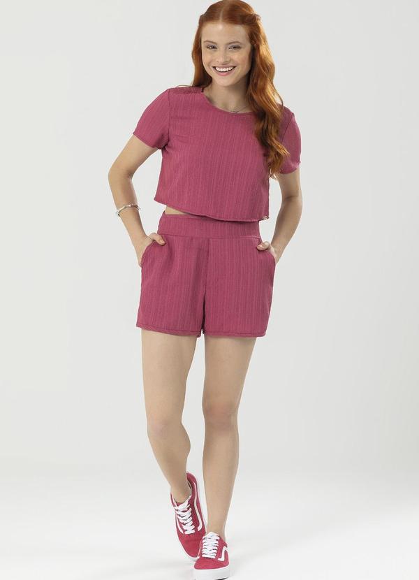 Bjoe - Conjunto Juvenil Estilo Cropped Vermelho