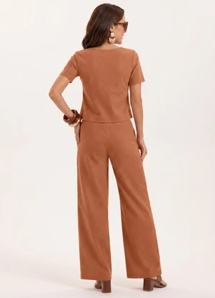 Cativa - Conjunto Leve Texturizado Marrom - CATIVA