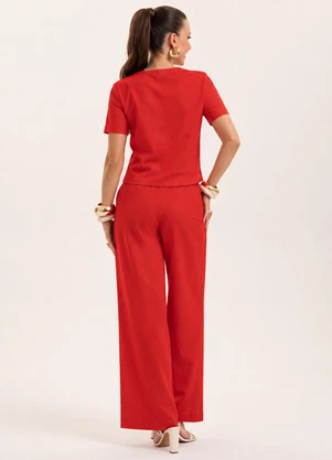 Cativa - Conjunto Leve Texturizado Vermelho - CATIVA