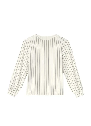 Malwee - Conjunto Listrado em Moletinho Off White - MALWEE