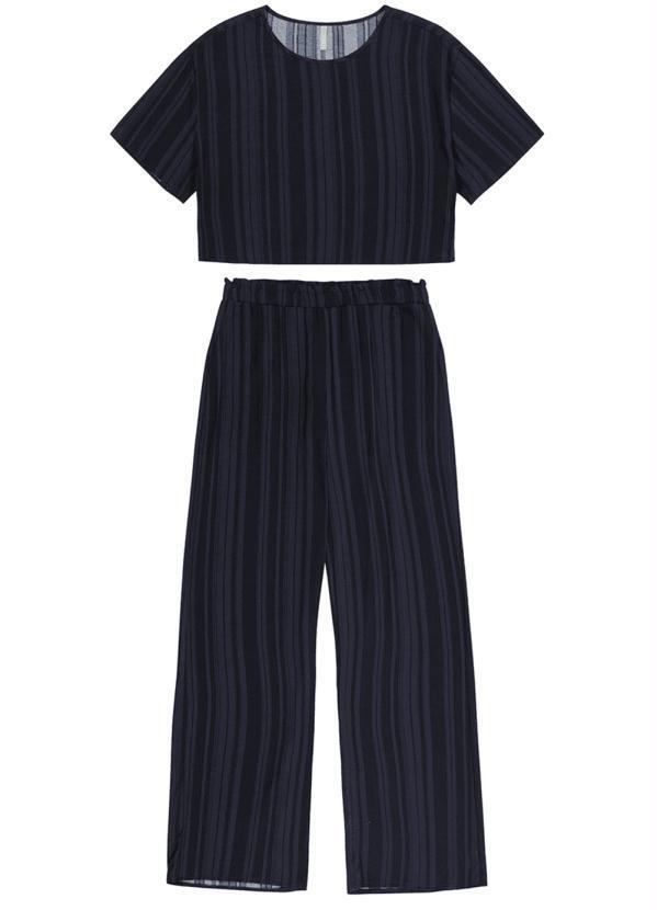 Cativa - Conjunto Listrado Feminino Adulto Preto
