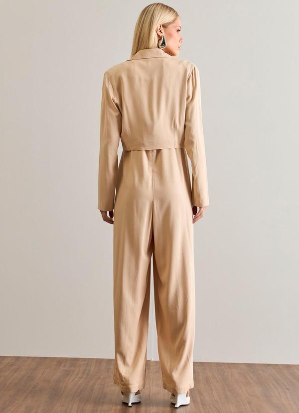 Carlota Costa - Conjunto Macacão com Blazer Cropped Marrom 2