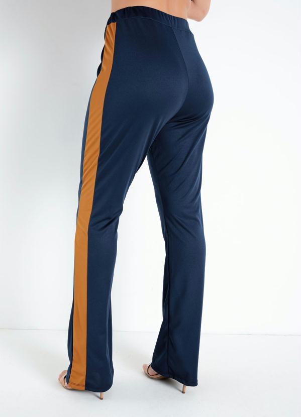 Moda Pop - Conjunto Marinho e Caramelo com Blusa e Calça 4