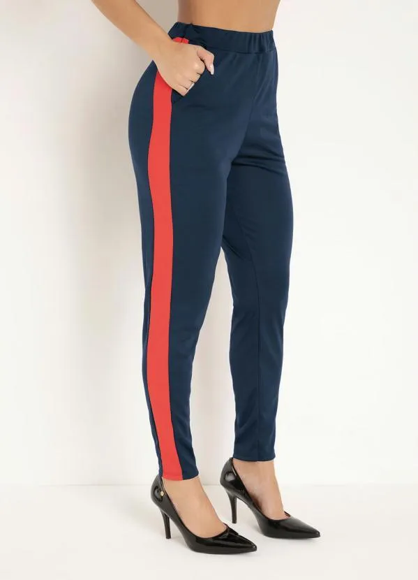 Moda Pop - Conjunto Marinho e Laranja com Recortes 3