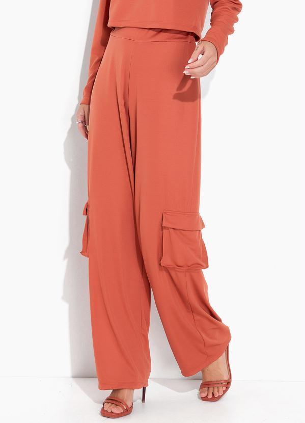 Moda Pop - Conjunto Marrom Claro com Cropped e Pantalona 5