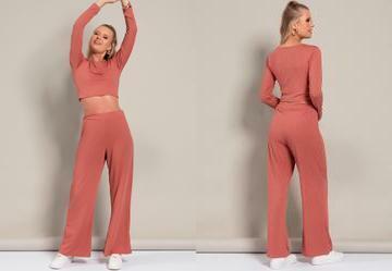Conjunto Marrom Claro em Canelado