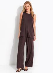 Conjunto Marrom em Malha de Viscose