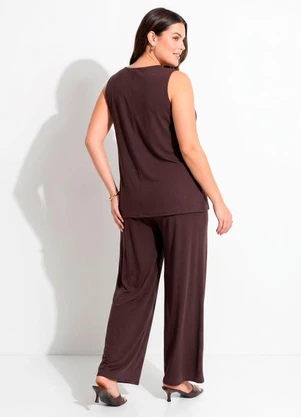 Quintess - Conjunto Marrom em Malha de Viscose - QUINTESS