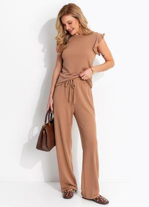 Conjunto (Marrom) em Malha Texturizada