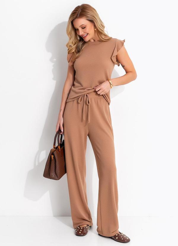 Conjunto (Marrom) em Malha Texturizada