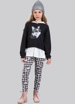 Soft Bonni - Conjunto Menina Moletinho e Legging Preto - SOFT BONNI