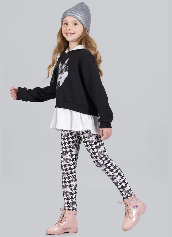 Soft Bonni - Conjunto Menina Moletinho e Legging Preto 2