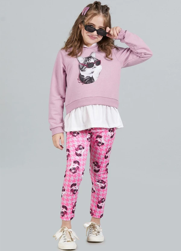 Soft Bonni - Conjunto Menina Moletinho e Legging Rosa