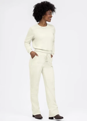 Habana - Conjunto Midi Canelado Off White - HABANA