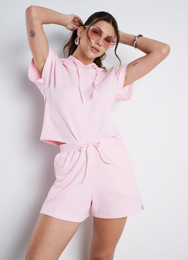 Meu Jeans - Conjunto Moletinho Essenza Rosa Bebê