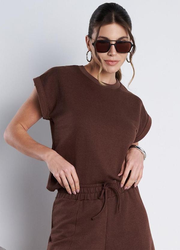 Meu Jeans - Conjunto Moletinho Sandy Marrom 3