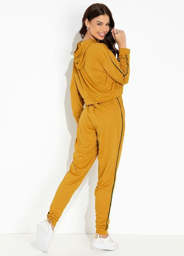 Moda Pop - Conjunto Mostarda com Calça Jogger 2
