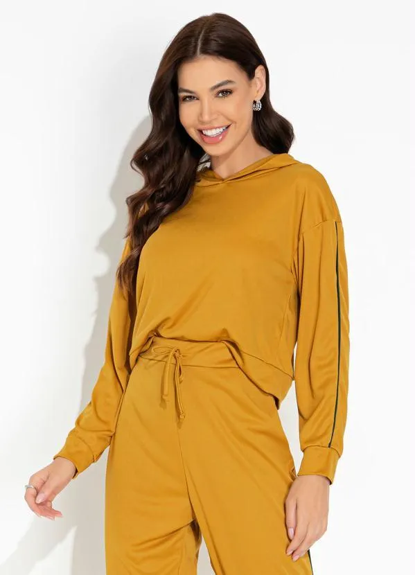 Moda Pop - Conjunto Mostarda com Calça Jogger 3