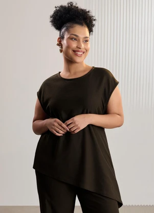 Lunender Mais Mulher - Conjunto Plus Size com Calça e Blusa Marrom - LUNENDER MAIS MULHER