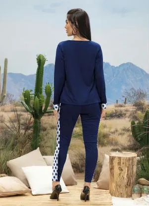 Moda Pop - Conjunto Poá Marinho com Recortes - MODA POP