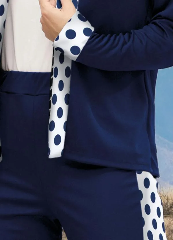 Moda Pop - Conjunto Poá Marinho com Recortes 3