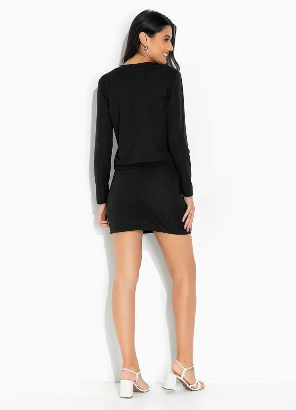 Moda Pop - Conjunto Preto Casaco com Fechamento em Botões 5