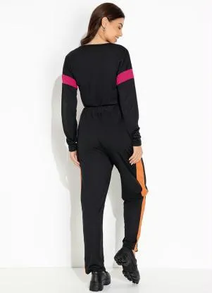 Moda Pop - Conjunto Preto com Recortes e Bolsos Funcionais - MODA POP