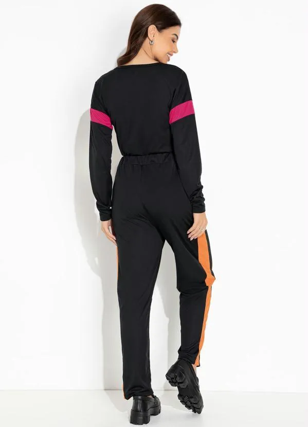Moda Pop - Conjunto Preto com Recortes e Bolsos Funcionais 2