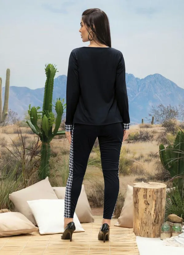 Moda Pop - Conjunto Preto com Recortes 2