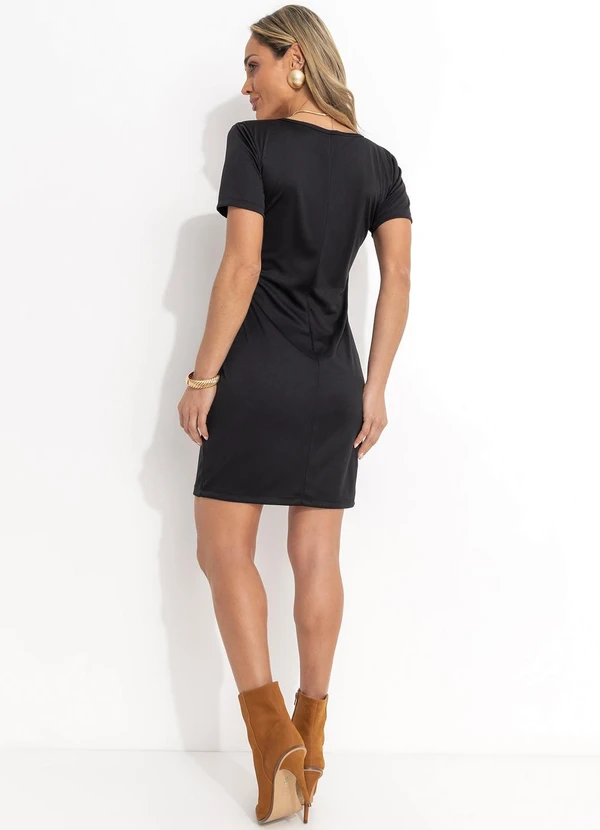 Moda Pop - Conjunto Preto e Caramelo com Vestido e Cardigan 8