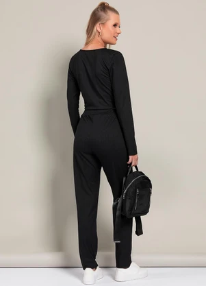 Moda Pop - Conjunto Preto em Canelado - MODA POP