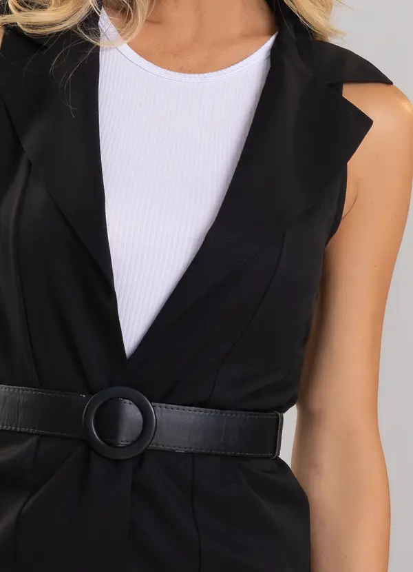 Quintess - Conjunto Preto em Crepe Plano Sarjado 7