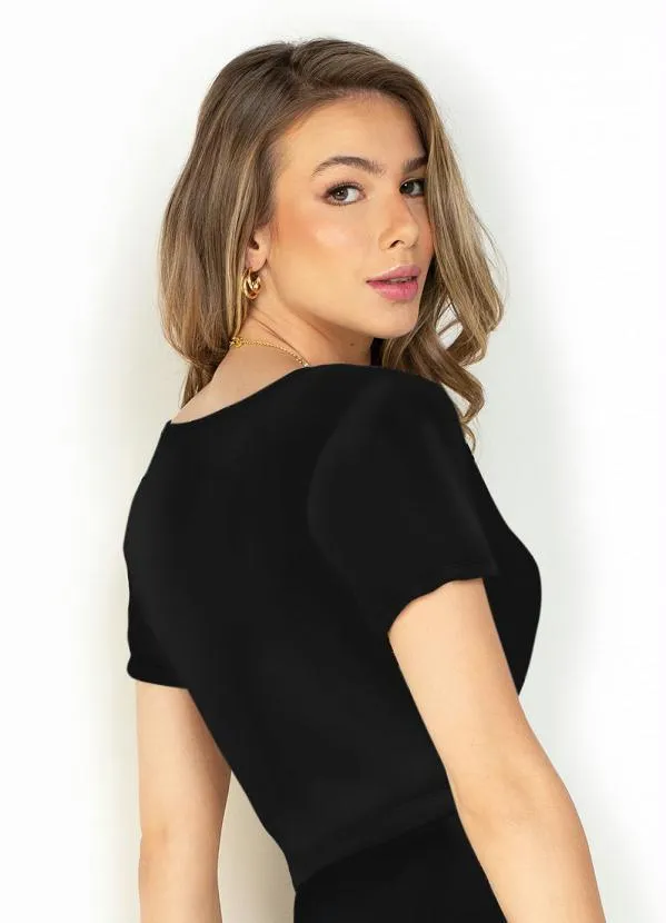Moda Pop - Conjunto Preto em Malha 4
