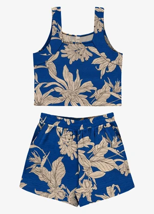 Rovitex - Conjunto Regata com Shorts Feminino Azul - ROVITEX