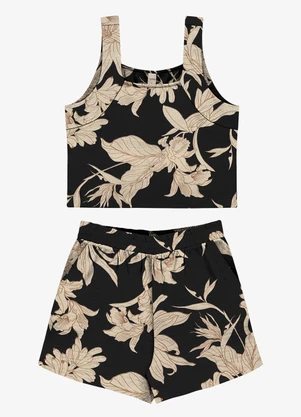 Rovitex - Conjunto Regata com Shorts Feminino Preto - ROVITEX