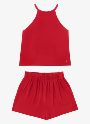 Rovitex - Conjunto Regata com Shorts Feminino Vermelho - ROVITEX
