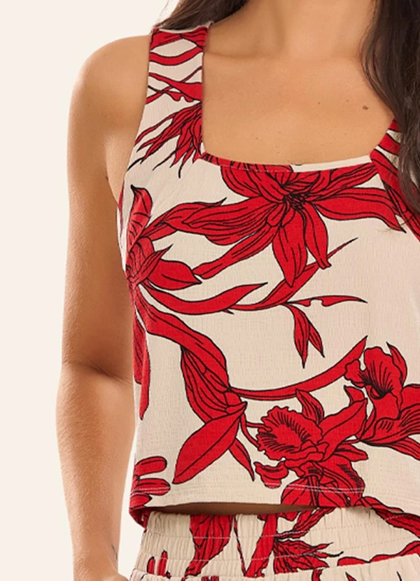 Rovitex - Conjunto Regata com Shorts Feminino Vermelho 3