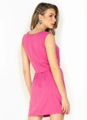 Moda Pop - Conjunto Rosa com Saia e Cropped - MODA POP