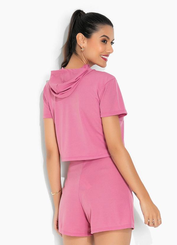 Moda Pop - Conjunto Rosa com Short e Cropped 2
