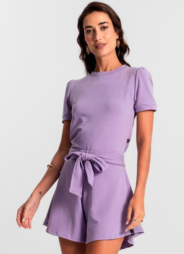 Rovitex - Conjunto Shorts e Blusa Molecotton Ko Roxo
